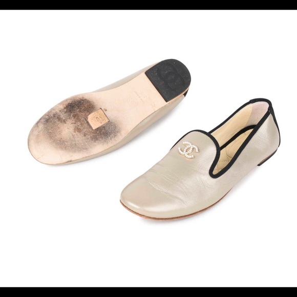CHANEL CC Slippers Lambskin Loafers Slip On Shoes - Picture 4 of 7